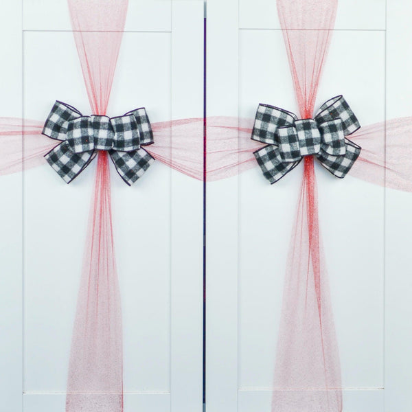 1.5 PInk/White Buffalo Check Ribbon - 10yd – The Wreath Shop