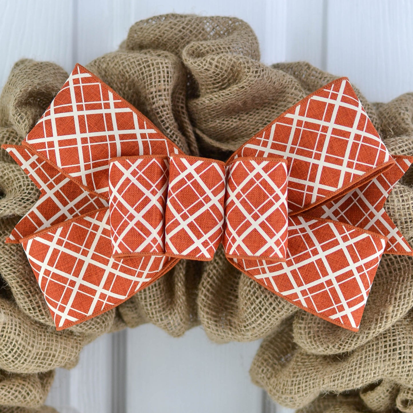 Fall Thanksgiving Add On Wreath Bow - Wreath Embellishment for Already Made Wreath - Farmhouse Extra