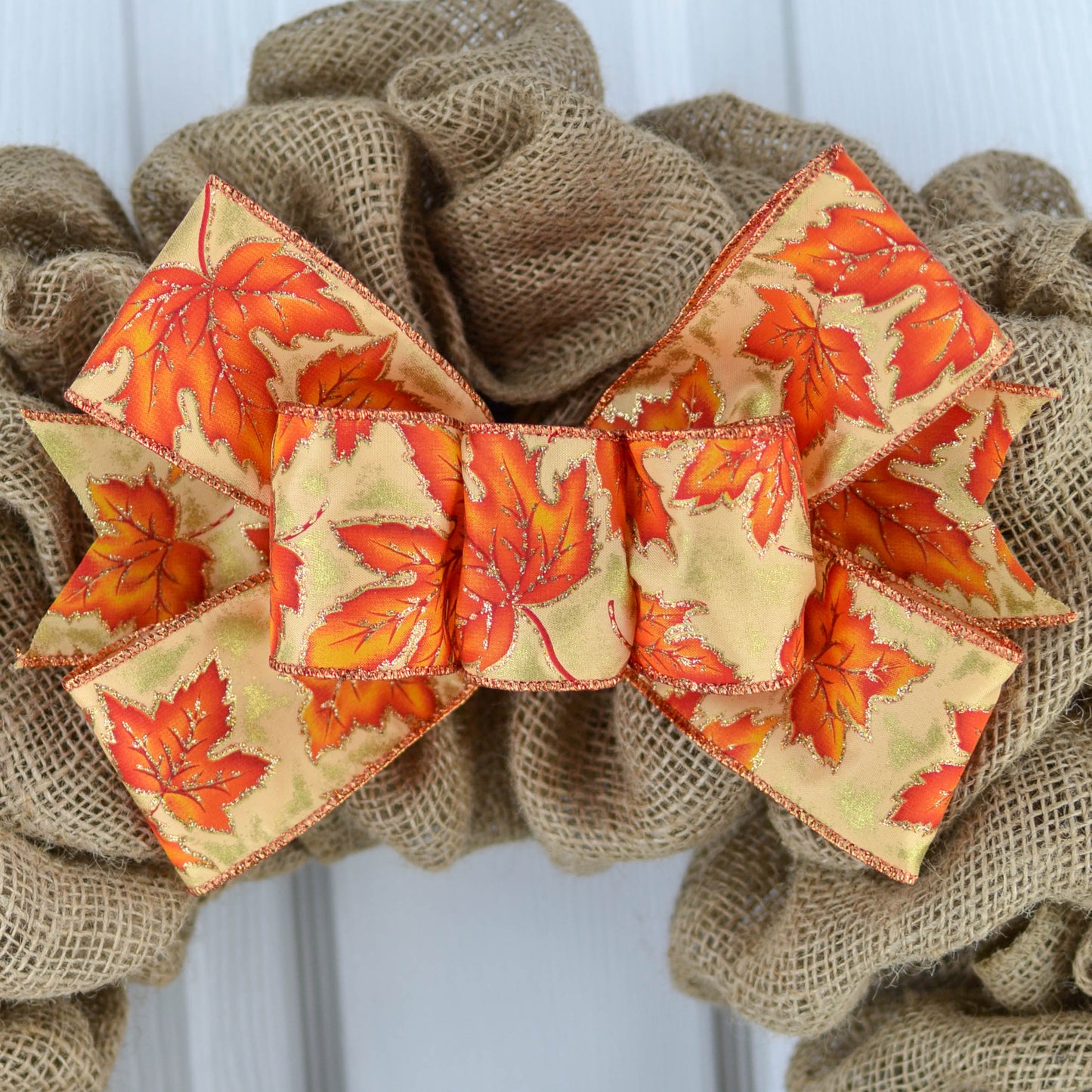 Fall Thanksgiving Add On Wreath Bow - Wreath Embellishment for Already Made Wreath - Farmhouse Extra