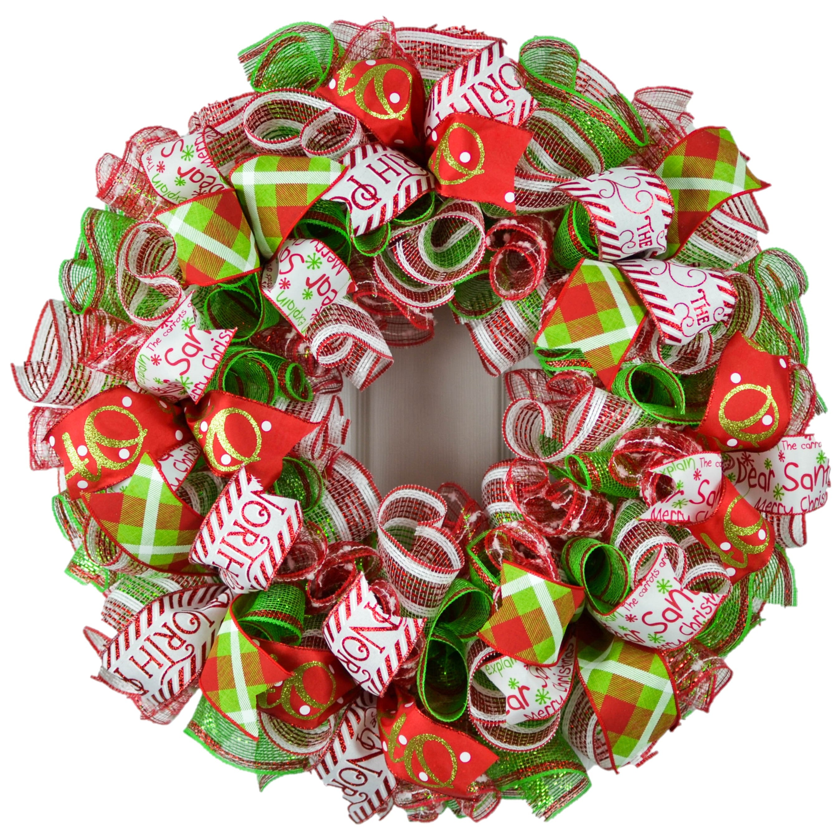 Elegant Christmas Lime, Red and Silver Deco Mesh Wreath/Lime, Red online and Silver Deco Mesh/Christmas Wreath