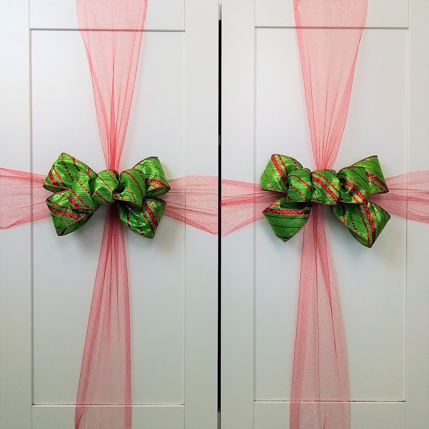 Christmas Wreaths for Front Door, Red Lime Green White : C1