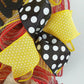 Summer Welcome Mesh Wreath, Yellow Wreaths for Front Door, Black Red