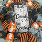 Eat Drink & Be Scary Ghost Halloween Front Door Mesh Wreaths