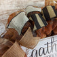 Gather Here Wreath | Fall Mesh Door Wreath | Thanksgiving Brown Ivory Black