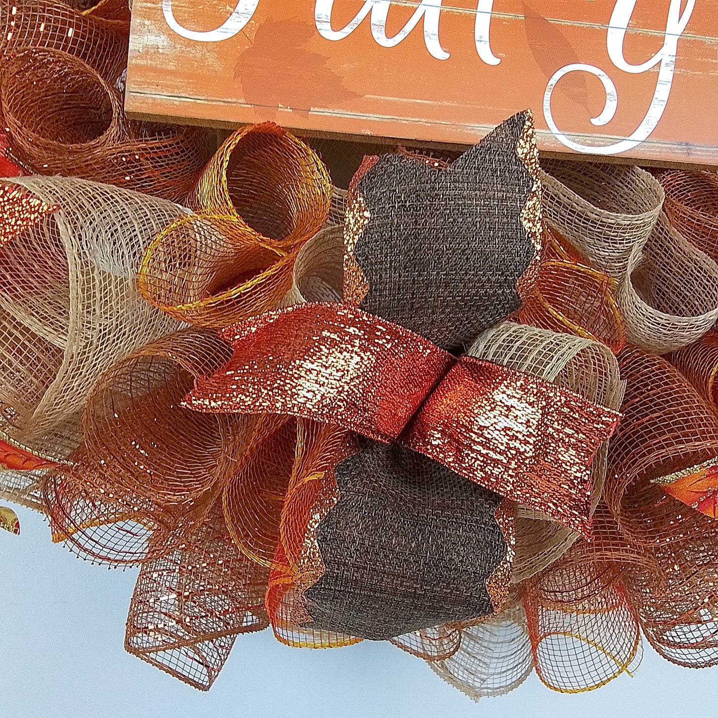 Happy Fall Y'all Wreath | Thanksgiving Deco Mesh Front Door Wreath