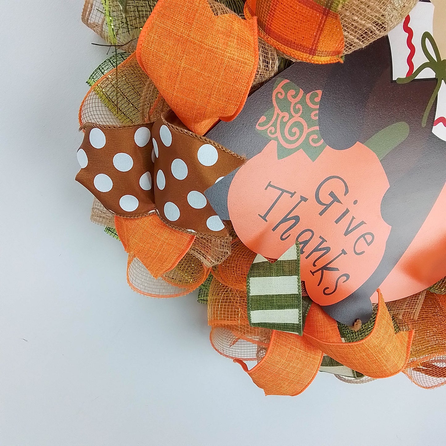 Fall Wreath | Fox Wreath | Give Thanks Fall Decor | Thanksgiving Wreath