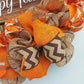 Happy Fall Thanksgiving Fall Mesh Front Door Wreath | Orange Brown Copper