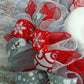 Snowman Front Door Wreath, Red Grey Silver White