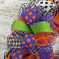 Halloween Wreaths | Deco Mesh Outdoor Front Door Wreath; Black White Purple Orange Lime Green : H2