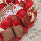 Gingerbread Wreath | Outdoor Christmas Wreath | Mesh Front Door Wreath | Red Brown White