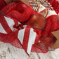 Gingerbread Wreath | Outdoor Christmas Wreath | Mesh Front Door Wreath | Red Brown White