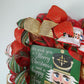 Nutcracker Christmas Front Door Wreath - Nut Cracker Holiday Decor - Red Gold Green