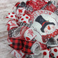 Snowman Wreath | Let It Snow Christmas Mesh Outdoor Front Door Wreath; White Red Black