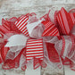 Elf Christmas Skirt Mesh Front Door Wreath | Red White Candy Cane Stripe