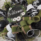 Everyday Welcome Wreath - Floral Spring Door Wreaths - Moss Green White Black