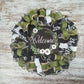 Everyday Welcome Wreath - Floral Spring Door Wreaths - Moss Green White Black