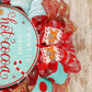 Christmas Cookies Gingerbread Wreath - Outdoor Holiday Wreath - Mesh Front Door Wreath - Turquoise Red Brown White Green