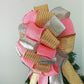 Gold, Silver and Pink Tree Bow, Non-Traditional Christmas Decor, Versatile Indoor/Outdoor Ornament