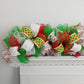 Red Lime Green White Christmas Garland for Staircase or Mantle - Over Door Swag Decor