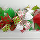 Red Lime Green White Christmas Garland for Staircase or Mantle - Over Door Swag Decor