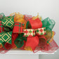 Red Emerald Gold Christmas Garland for Staircase or Mantle - Mantel Decor