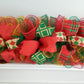 Red Emerald Gold Christmas Garland for Staircase or Mantle - Mantel Decor