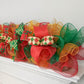 Red Emerald Gold Christmas Garland for Staircase or Mantle - Mantel Decor