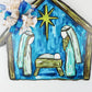 Nativity Hand Drawn Door Hanger, Church Christmas Decorations, Perfect Preacher Gift