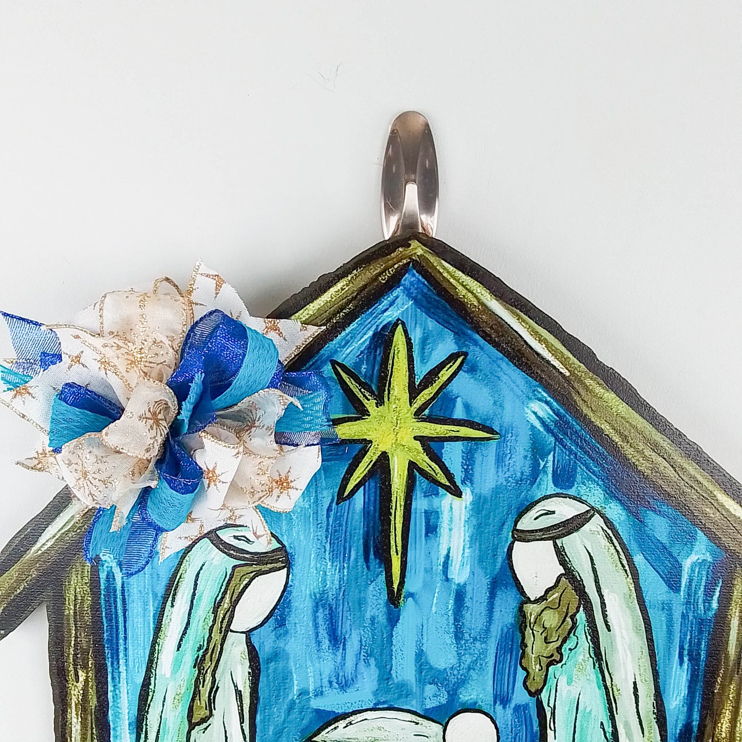 Nativity Hand Drawn Door Hanger, Church Christmas Decorations, Perfect Preacher Gift