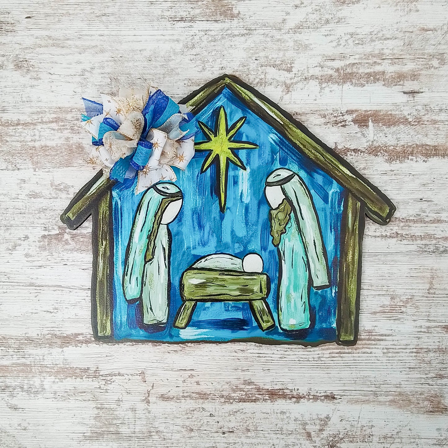 Nativity Hand Drawn Door Hanger, Church Christmas Decorations, Perfect Preacher Gift