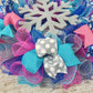 Enchanting Snowflake Winter Wreath - Blue, Silver, Pink, and White - Winter Door Decor