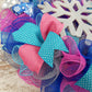 Enchanting Snowflake Winter Wreath - Blue, Silver, Pink, and White - Winter Door Decor