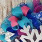 Enchanting Snowflake Winter Wreath - Blue, Silver, Pink, and White - Winter Door Decor