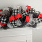 Christmas Garland for Staircase or Mantel Decor - Red, Black, and White