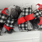 Christmas Garland for Staircase or Mantel Decor - Red, Black, and White