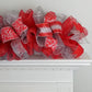 Christmas Garland for Staircase or Mantle - Mantel Decor - Red Silver