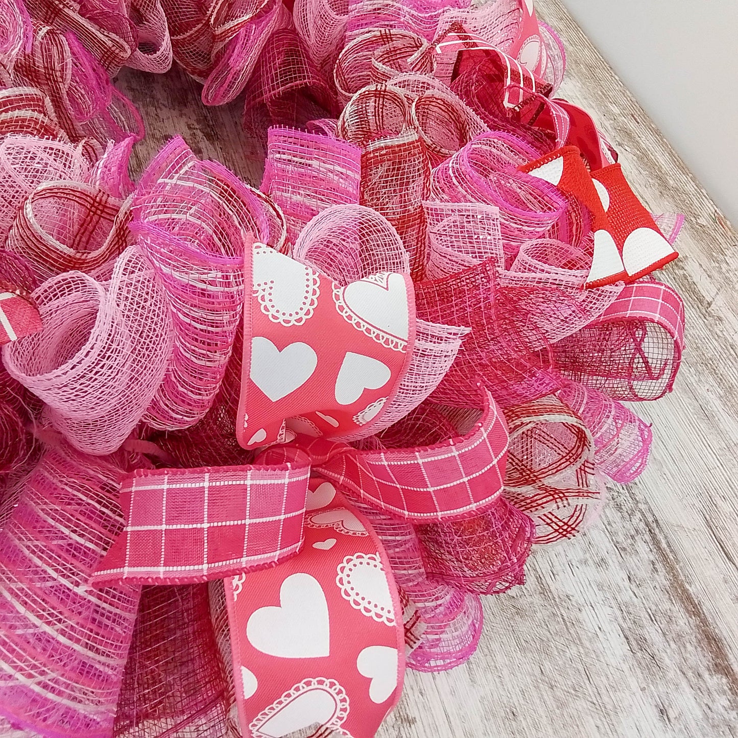 Valentine's Day Wreath - Valentine;s Mesh Door Wreath - Valentine Wreath