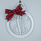 Buffalo Plaid Monogram Decor | Christmas Ornament Initial Door Hanger