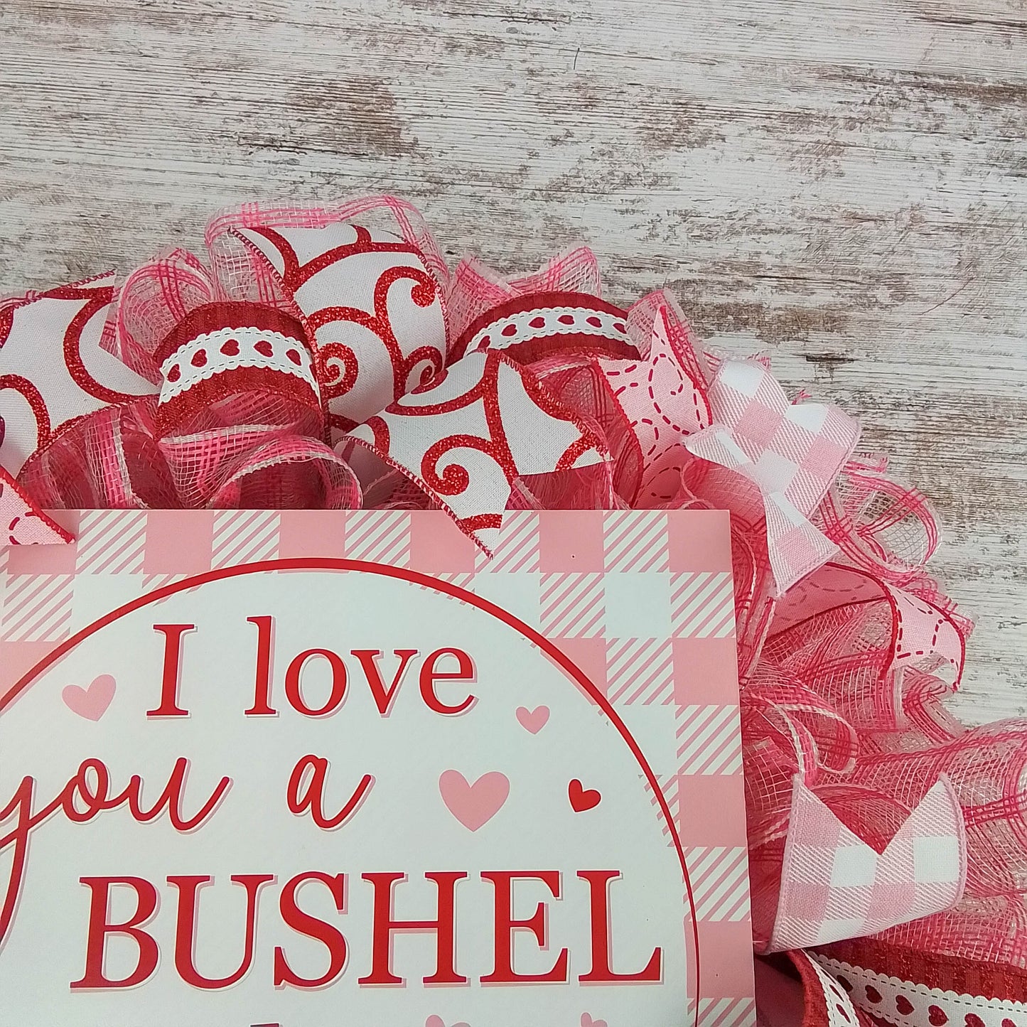 Burlap Valentine Wreath - Valentine's Day I Love You a Bushel and a Peck