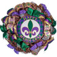 Mardi Gras Wreath - Gold Fat Tuesday Mesh Front Door Decor