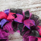 Black Pink Mesh Door Wreath; Black Hot Fuchsia Pink Purple