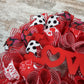 Love Valentines Wreath, Valentine's Day Decor, Red White Black Door Decorations