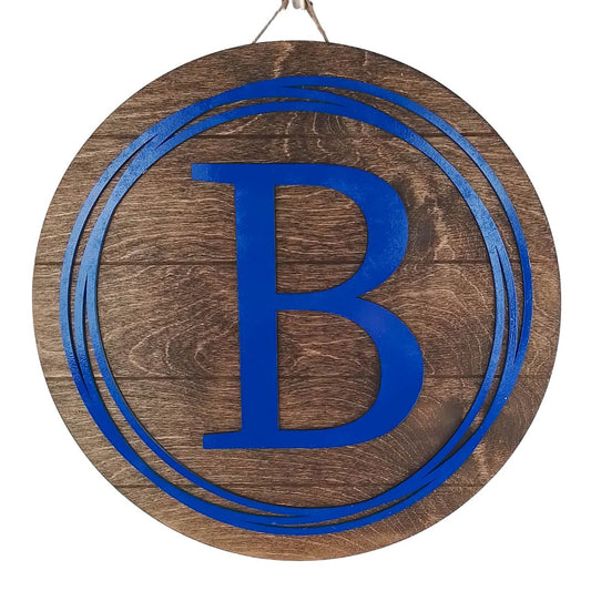 Personalized Door Hanger, Rustic Birch Wood Monogram, Customizable Letter Decor