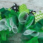 St. Patricks Mesh Door Wreath | Saint Patrick's Green Black White