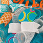 Orange Turquoise Welcome Year Round Spring Wreath; White Teal : P9