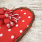 Heart Grapevine Wreath - Polka Dot Door Hanger - Valentines Front Door Decor - Oversized Bow Swiss Dot Door Decorations; Red, White