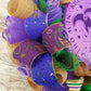 Louisiana-inspired Wreath for Mardi Gras - Celebrate Fat Tuesday Decor - Vibrant Purple and Green Door Accessories