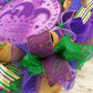 Louisiana-inspired Wreath for Mardi Gras - Celebrate Fat Tuesday Decor - Vibrant Purple and Green Door Accessories