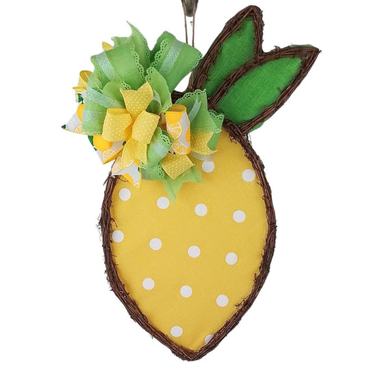 Lemon Shaped Door Hanger Wreath - Spring and Summer Decor - Perfect Female Celebration Gift