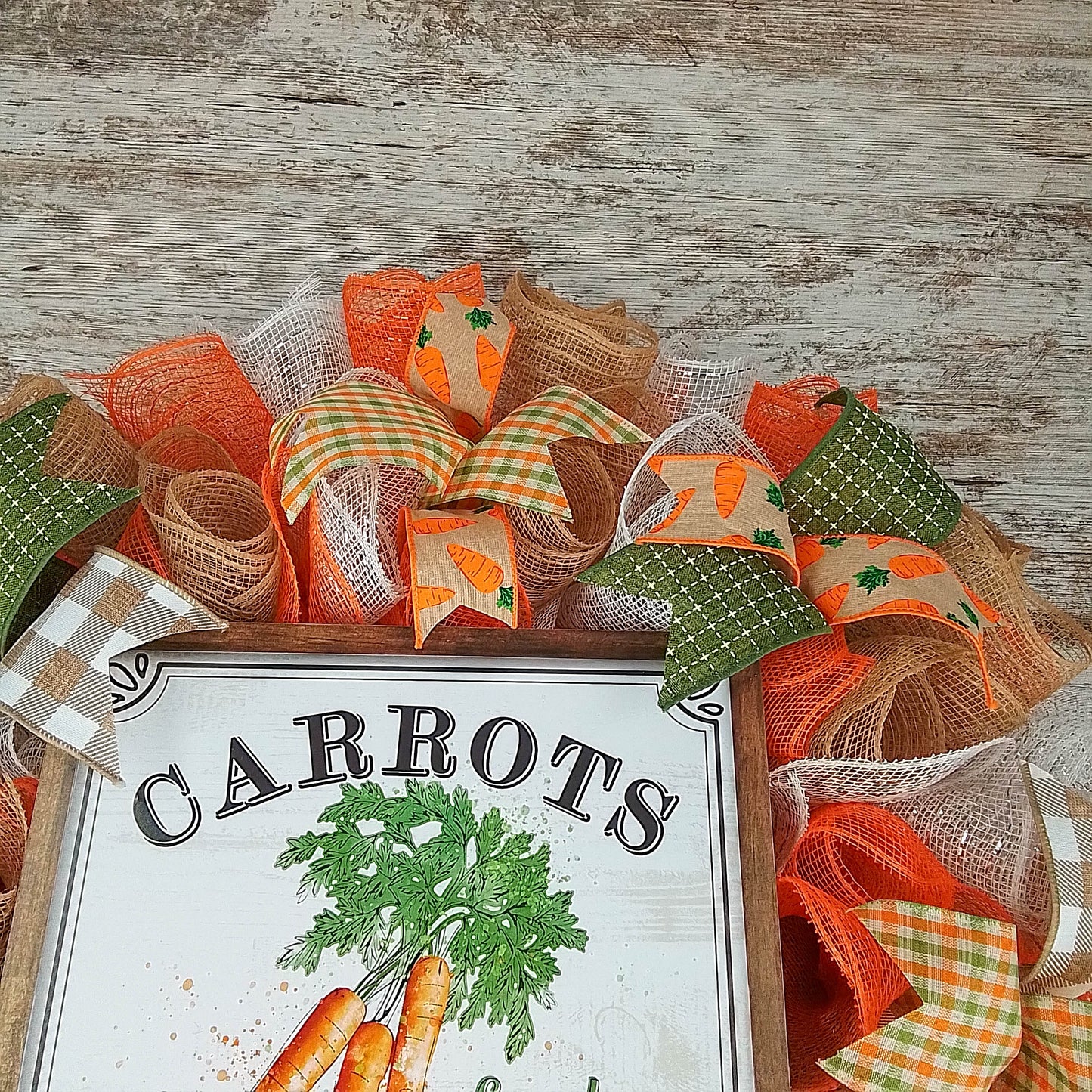 Farmhouse Easter Carrot Wreath - Spring Summer Welcome Door Decorations